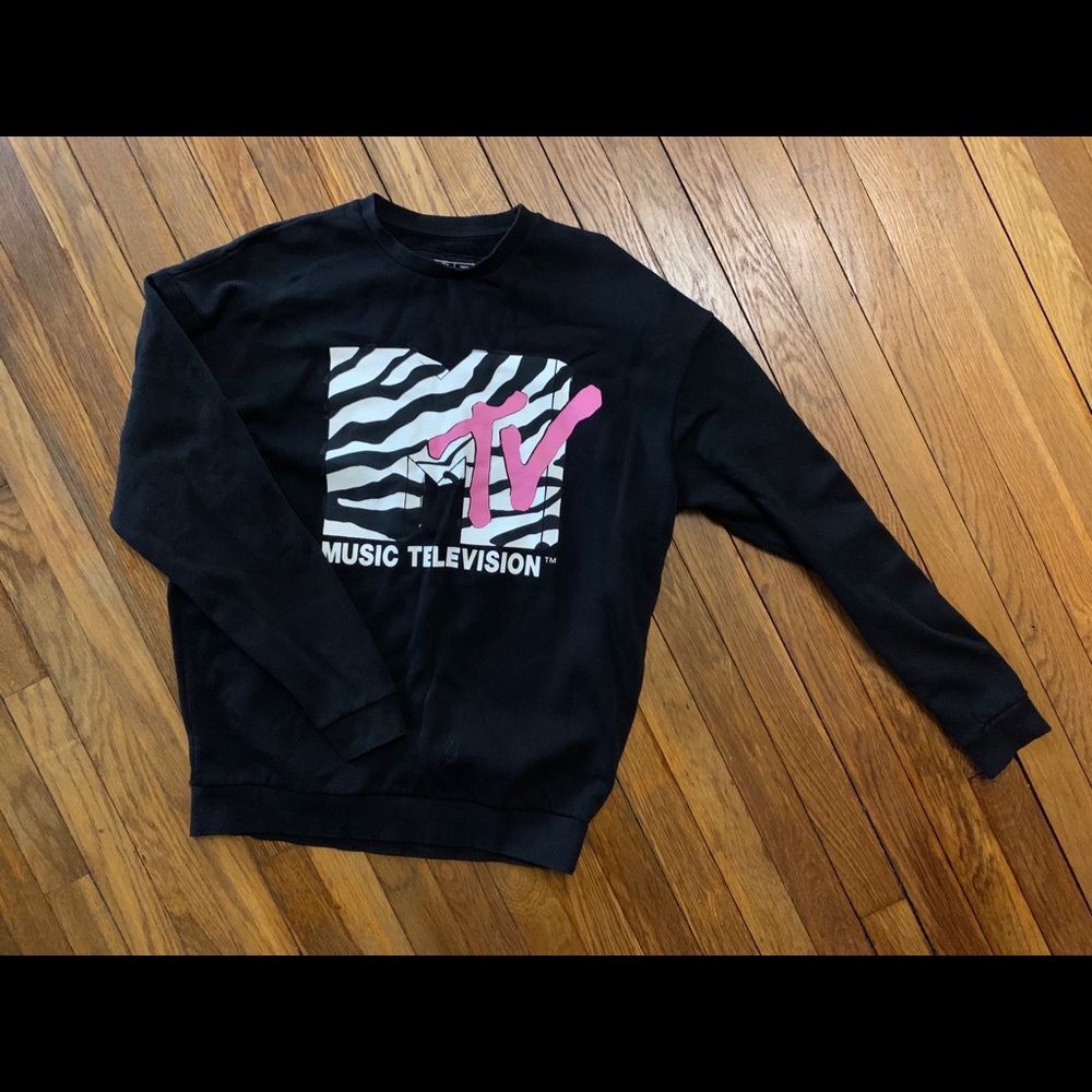 Authentic MTV Brand Logo Sweatshirt Zebra Design